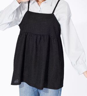 BELLUNA（ベルーナ）の「ジャカード素材ペプラムビスチェ（タンクトップ・キャミソール）」｜黒