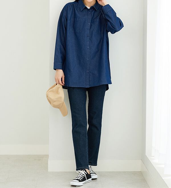 BELLUNA（ベルーナ）の「ポケット付デニムシャツチュニック（チュニック）」｜詳細画像