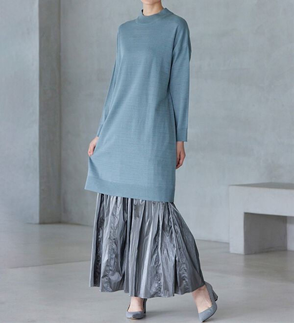 RANAN（ラナン）の「カシミヤタッチニットチュニックワンピース（チュニック）」｜詳細画像