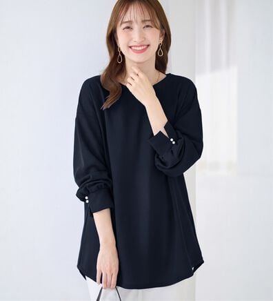 alotta（アロッタ）の「【６つの機能付】隠して上品見え！裾ラウンドチュニック（チュニック）」