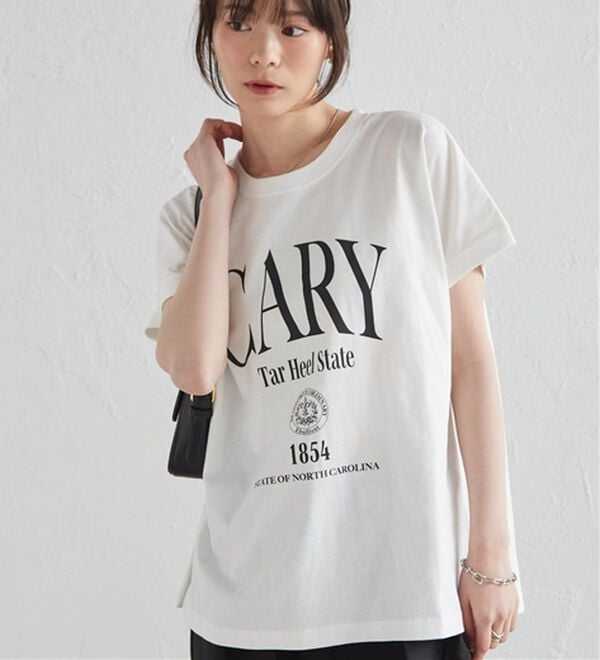 RANAN（ラナン）の「【汗シミ防止】カレッジロゴプリントＴ（Tシャツ）」｜詳細画像