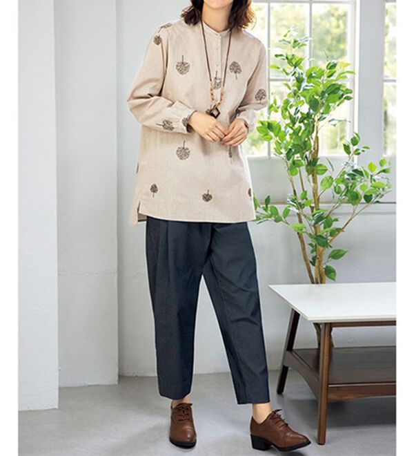 ルフラン（ルフラン）の「【３色組】ゆるパンツに合う刺しゅうブラウス（ブラウス）」｜詳細画像