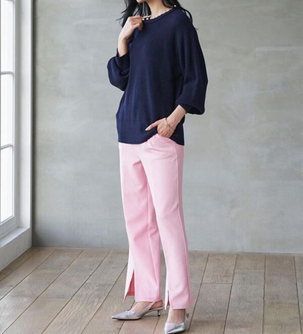 RANAN（ラナン）の「パール調チャーム付あぜ編ニット（ニット・セーター）」｜詳細画像