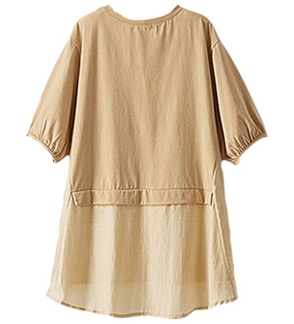 BELLUNA（ベルーナ）の「ギャザー使い異素材切替ふんわりチュニック（チュニック）」｜詳細画像