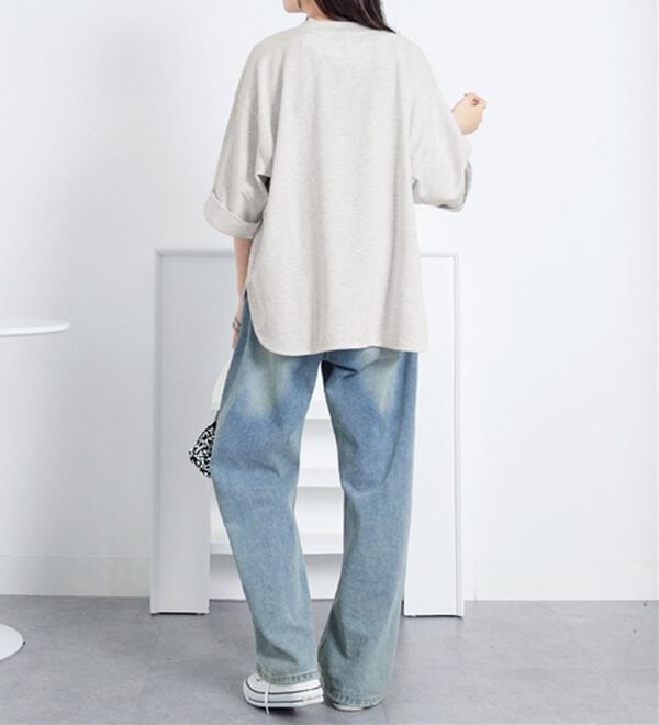 Viola e Viola（ヴィオラ エ ヴィオラ）の「【ビバリーヒルズポロクラブ】ミニ裏毛ロールアップワイドTシャツ（Tシャツ）」｜詳細画像