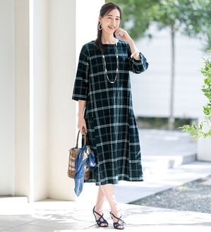 ルフラン（ルフラン）の「涼やか素材のゆったりワンピース（カットソーワンピース）」｜黒系