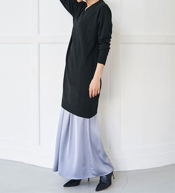 RANAN（ラナン）の「カシミヤタッチニットチュニックワンピース（チュニック）」｜詳細画像