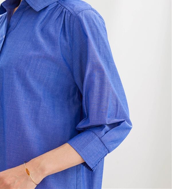 BELLUNA（ベルーナ）の「サラリ快適！ギャザー使いシャツチュニック（チュニック）」｜詳細画像