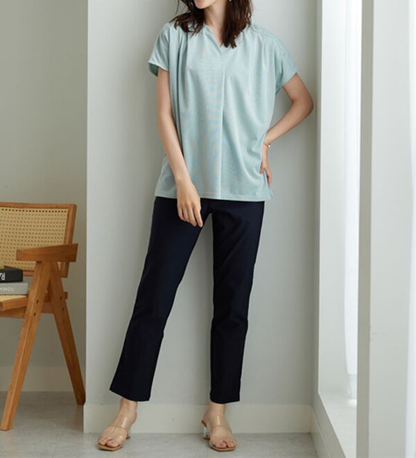 BELLUNA（ベルーナ）の「＜ベルクリーン＞抗菌防臭冷感ストレッチ美脚パンツ（フルレングスパンツ）」｜詳細画像