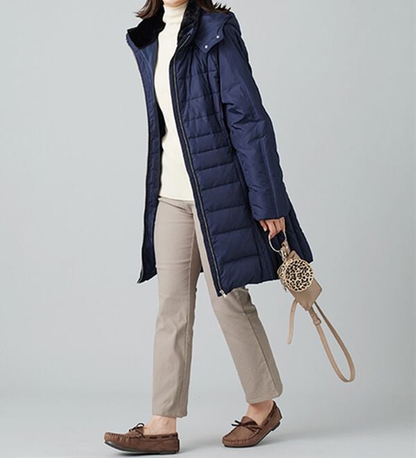 BELLUNA（ベルーナ）の「【選べる裏起毛】静電気防止！ヘリンボーンブーツカットパンツ（フルレングスパンツ）」｜詳細画像