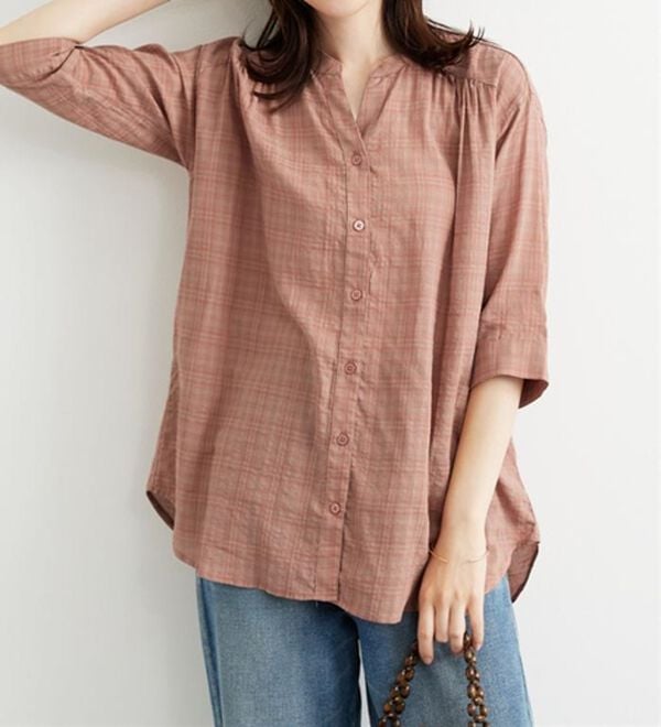 BELLUNA（ベルーナ）の「ふんわりシャドーチェック素材シャツ（シャツ）」｜詳細画像