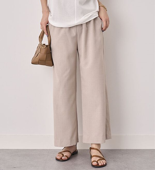 BELLUNA（ベルーナ）の「畳んでもシワにならない！麻調ワイドパンツ（ワイドパンツ・ガウチョ）」｜詳細画像