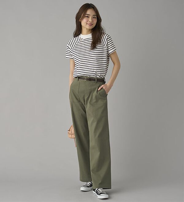 BELLUNA（ベルーナ）の「ひんやり綿混ハイパー美脚ストレッチワイドパンツ（フルレングスパンツ）」｜詳細画像