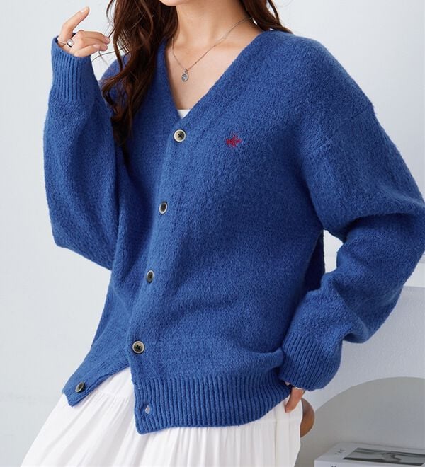 Viola e Viola（ヴィオラ エ ヴィオラ）の「【ビバリーヒルズポロクラブ】ロング丈Ｖネックニットカーデ（ニットカーディガン）」｜詳細画像