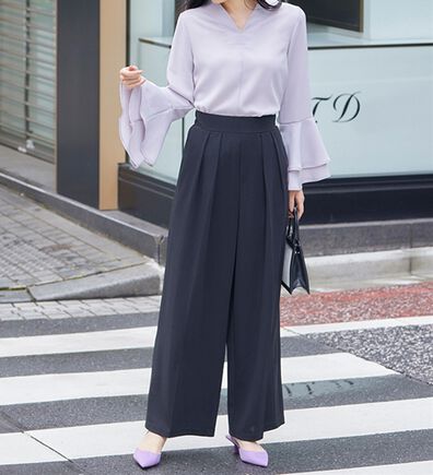 RANAN（ラナン）の「袖ペプラムデザイントップスセットアップ（セットアップ）」