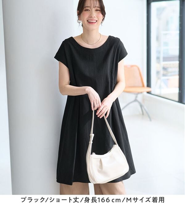 Viola e Viola（ヴィオラ エ ヴィオラ）の「【選べる２丈】綿１００％タック使いワンピース＜Ｓ～４Ｌ＞（チュニックワンピース）」｜詳細画像