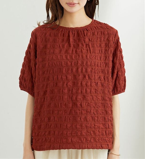 BELLUNA（ベルーナ）の「ポコポコ素材裾ドロストプルオーバー（カットソー）」｜詳細画像