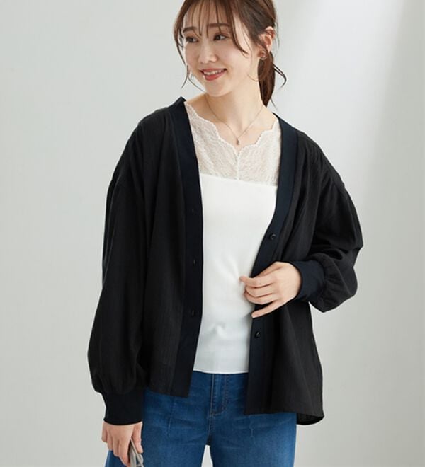 BELLUNA（ベルーナ）の「綿１００％シアー素材楊柳カーディガン（その他カーディガン）」｜詳細画像