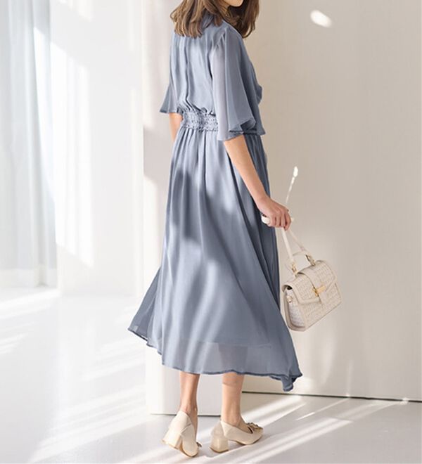 alotta（アロッタ）の「【接触冷感】インナー付シャーリングシフォンワンピース（その他ワンピース）」｜詳細画像