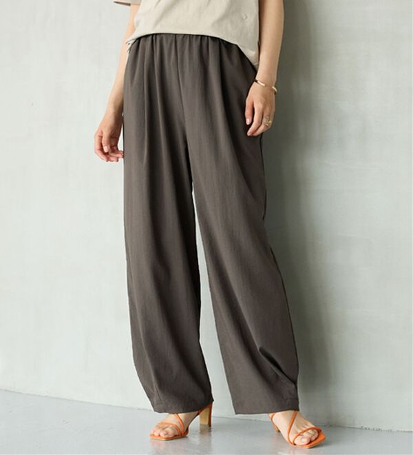 BELLUNA（ベルーナ）の「さらっと肌離れ！ひんやりカーブパンツ（ワイドパンツ・ガウチョ）」｜詳細画像