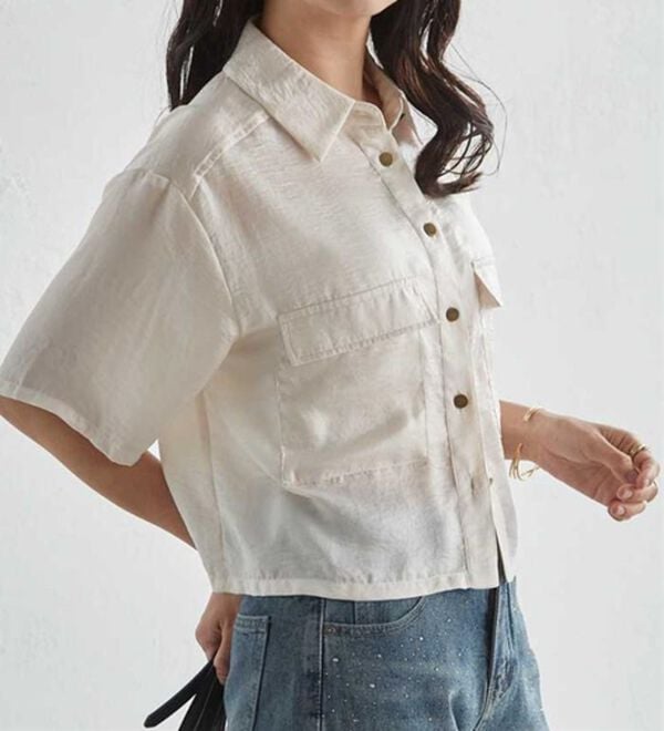 RANAN（ラナン）の「ダブルポケットショートシャツ（シャツ）」｜詳細画像