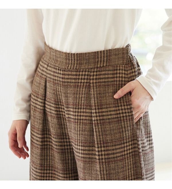 Viola e Viola（ヴィオラ エ ヴィオラ）の「ゆるストレートチェックパンツ（ワイドパンツ・ガウチョ）」｜詳細画像