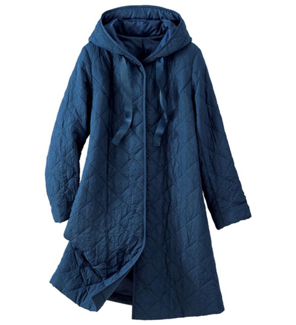 ルフラン（ルフラン）の「ワッシャー素材中わたロングコート（ロングコート）」｜ネイビー系