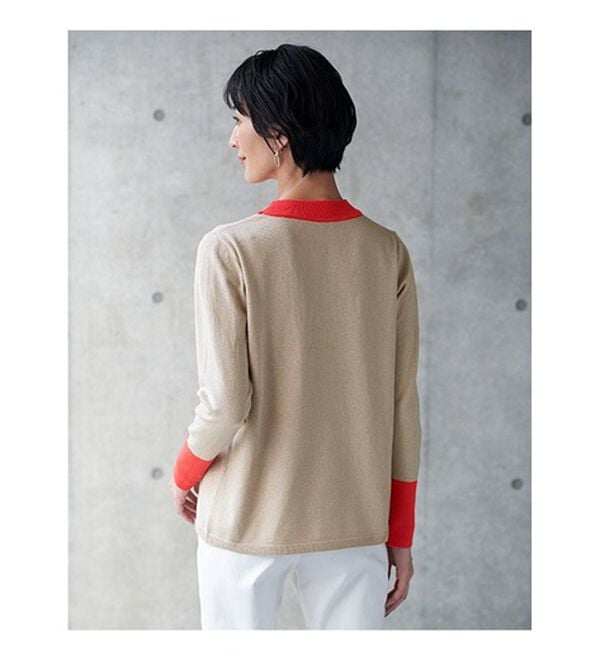 BELLUNA（ベルーナ）の「ラメ入り配色ニットプルオーバー（ニット・セーター）」｜詳細画像