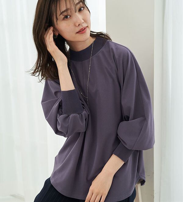 BELLUNA（ベルーナ）の「Ｔシャツ感覚なのにきちんとブラウス見え！カットジョーゼットプルオーバー（ブラウス）」｜詳細画像