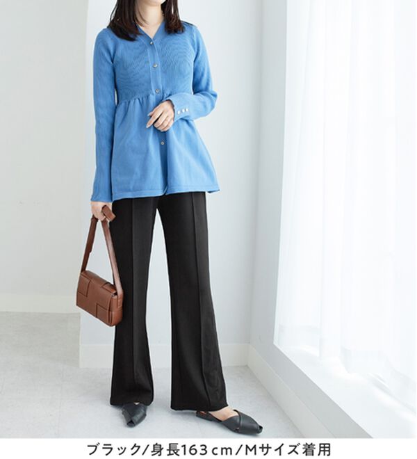 alotta（アロッタ）の「カットジョーゼットフレアパンツ（フルレングスパンツ）」｜詳細画像