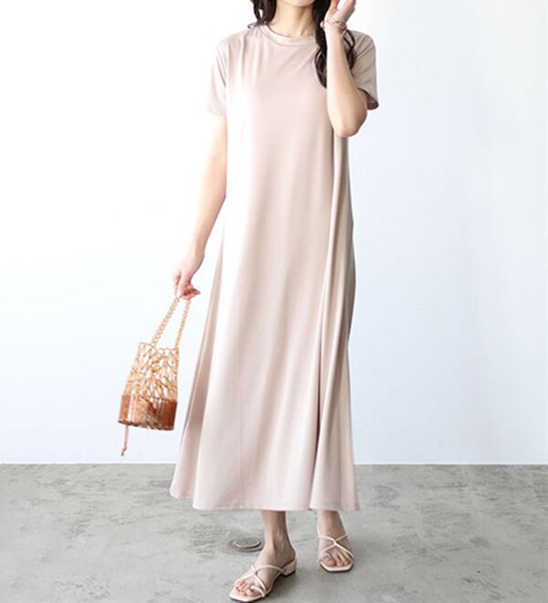 GeeRA（ジーラ）の「【接触冷感】フレアーシルエットロングワンピース（ロングワンピース）」｜詳細画像