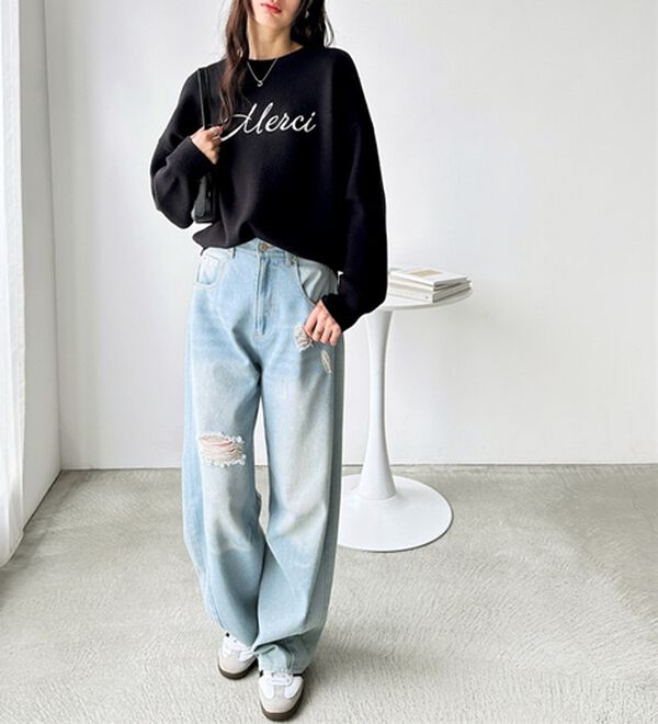 GeeRA（ジーラ）の「チェーン刺しゅうニットプルオーバー（ニット・セーター）」｜詳細画像