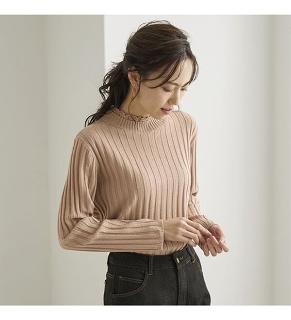 BELLUNA（ベルーナ）の「ウール入りウォッシャブルセーター（ニット・セーター）」｜詳細画像