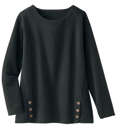 BELLUNA（ベルーナ）の「サイドボタンデザイン立体編地プルオーバー（カットソー）」