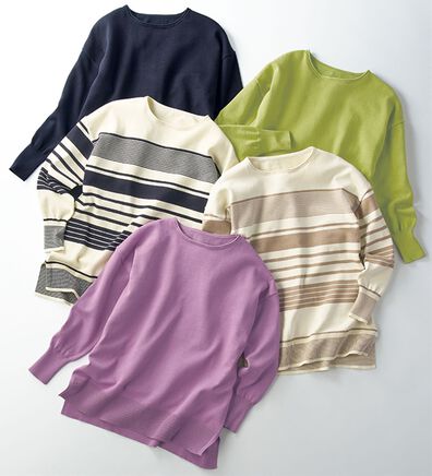 BELLUNA（ベルーナ）の「＜Ｇｌｏｓｓｙ　Ｃｏｔｔｏｎ＞ドルマンニットプルオーバー（ニット・セーター）」