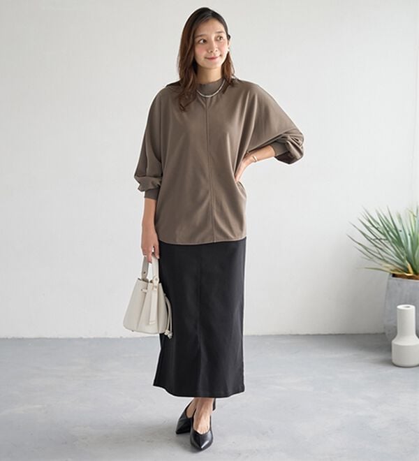 BELLUNA（ベルーナ）の「Ｔシャツ感覚なのにきちんとブラウス見え！カットジョーゼットプルオーバー（ブラウス）」｜詳細画像