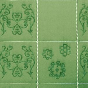 「ＮＥＷ長さ調節できるサッとパタパタ間仕切りカーテン（のれん・間仕切り・カフェカーテン）」｜花柄グリーン