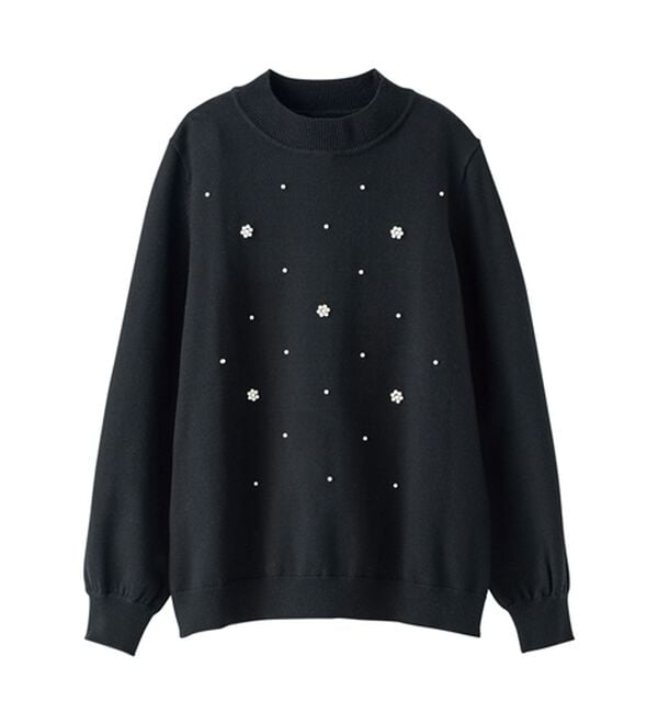 BELLUNA（ベルーナ）の「パール付ニットプルオーバー（ニット・セーター）」｜詳細画像