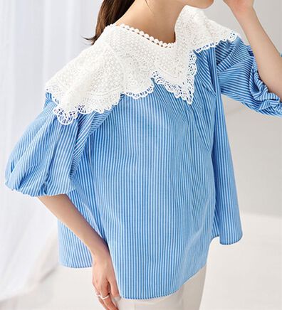 RANAN（ラナン）の「レース切替ボリューム袖ブラウス（ブラウス）」