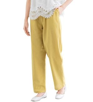 LAVIENNE（ラヴィエンヌ）の「【汗ばむ季節にも】サラッと毎日らくちんパンツ（フルレングスパンツ）」｜マスタード