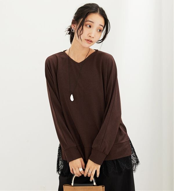 BELLUNA（ベルーナ）の「裾レースゆったりドルマンチュニック（チュニック）」｜詳細画像