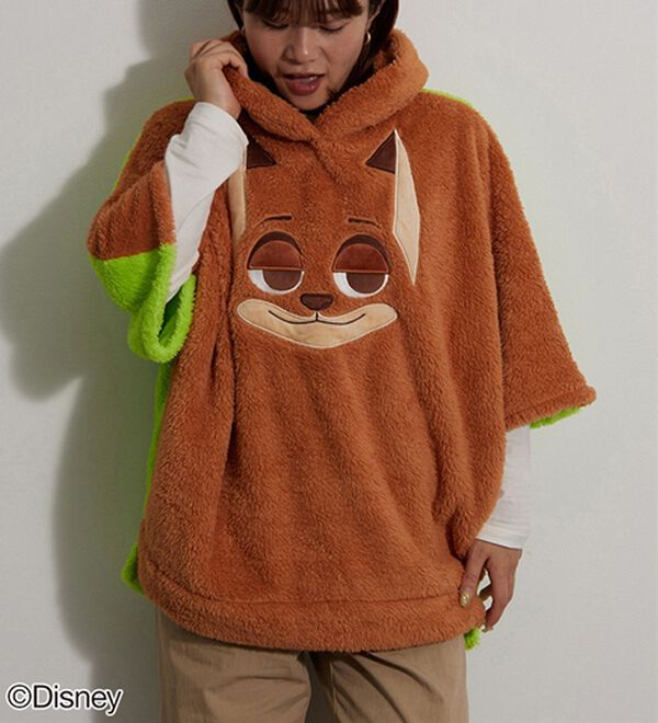 BELLUNA（ベルーナ）の「＜Ｄｉｓｎｅｙ＞【ズートピア（ニック）】両面ボアポンチョ（パジャマ・ルームウェア）」｜詳細画像