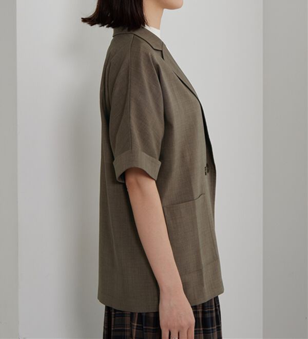 BELLUNA（ベルーナ）の「麻調素材ダブルテーラードジャケット（テーラードジャケット）」｜詳細画像