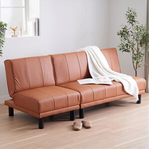iellio（イエリオ）の「４ＷＡＹスタイリッシュソファベッド＜リクライニングソファ・カウチソファ・オットマンソファ・２人掛け・３人掛け・新生活＞（ソファ）」｜ブラウンレザー調