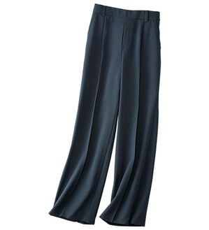 BELLUNA（ベルーナ）の「リネンタッチ美脚タックワイドパンツ（フルレングスパンツ）」｜ネイビー