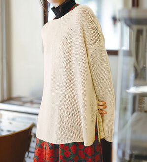 RANAN（ラナン）の「モヘア風メッシュ編ニット（ニット・セーター）」｜アイスベージュ