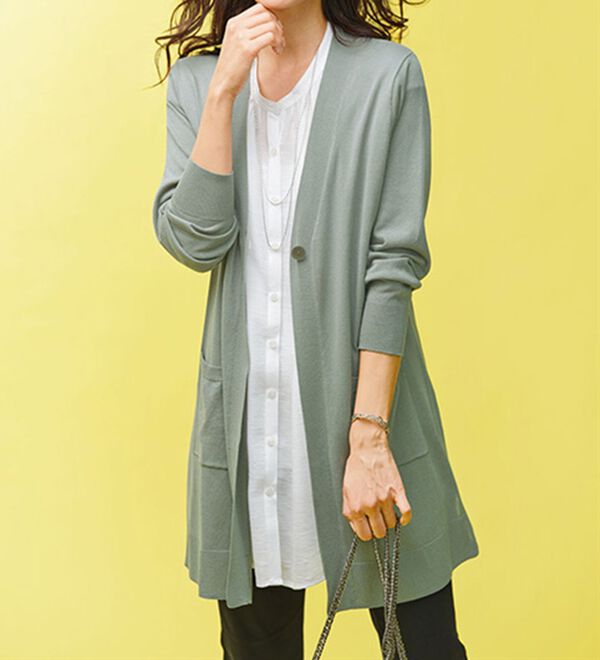 BELLUNA（ベルーナ）の「ヒンヤリ冷感！洗えるロング丈カーディガン（ニットカーディガン）」｜詳細画像