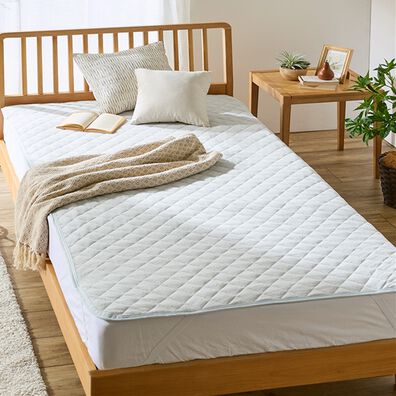 iellio（イエリオ）の「【８日間限定価格】タオル地が気持ちいい！綿１００％敷パッド＜オールシーズン・天然素材・洗える・乾きやすい＞（敷パッド）」