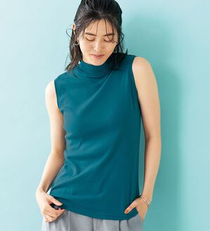 LAVIENNE（ラヴィエンヌ）の「【UVカット】綿１００％スリーブレスハイネックプルオーバー＜カラフルコットン＞（肌着・インナーウェア）」｜詳細画像