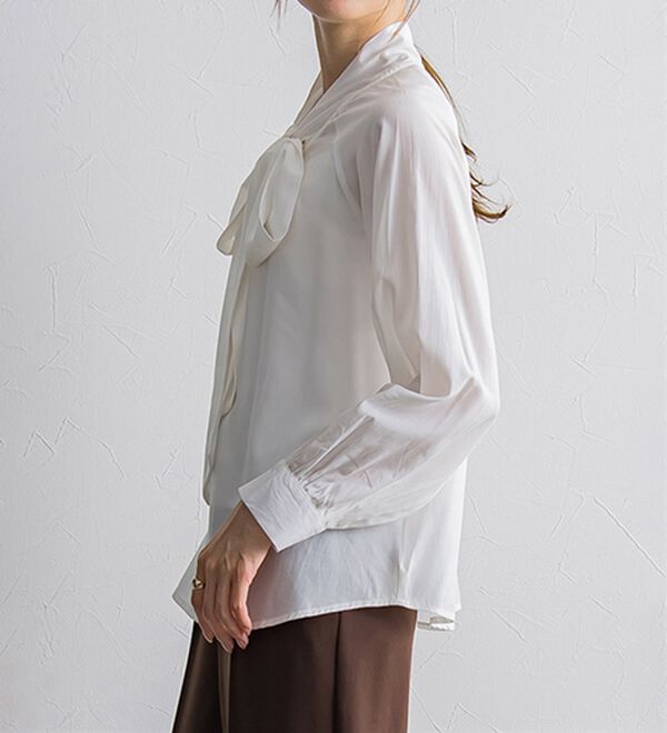 Pierrot（ピエロ）の「選べる柄２ｗａｙリボンブラウス（ブラウス）」｜詳細画像